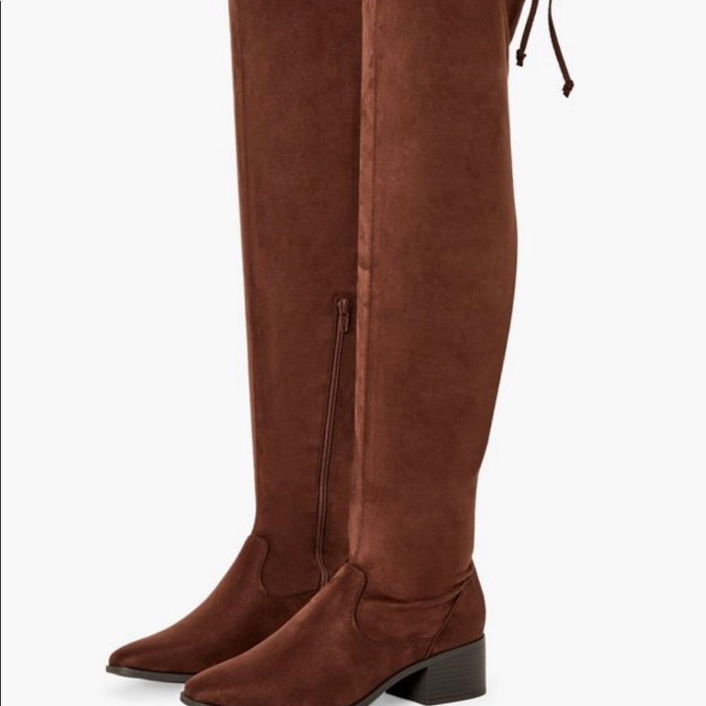 Chocolate Suede Over The Knee Flat boots